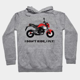 I don't ride, I fly! Honda Grom Cherry Red 2020 Hoodie